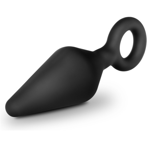Anal Adventures Platinum - Silicone Loop Plug - Medium - Black