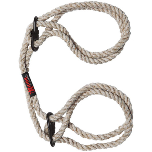 Kink - Hogtied - Bind & Tie - 6mm Hemp Wrist or Ankle Cuffs - Natural