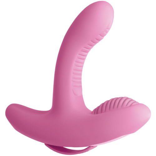 Threesome Rock n' Grind Silicone Vibrator - Pink