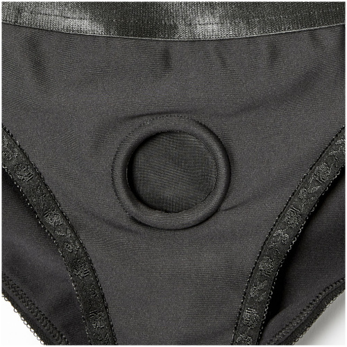 Em. Ex. Active Harness Wear Crotchless Silhouette - Black - Small