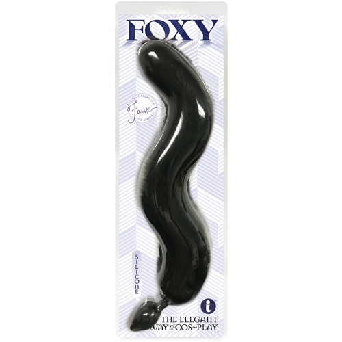 Foxy Fox Tail Silicone Butt Plug - Black