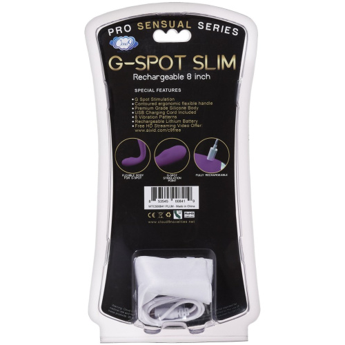 Cloud 9 Novelties G-Spot Slim 8 Inch Flexible Body Vibrator - Plum
