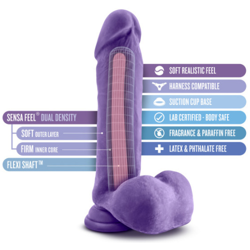 Au Natural - Bold - Hero - 8 Inch Dildo - Purple