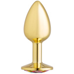 Cloud 9 Novelties Anal Gems Jeweled Gold Chromed Anal Plug - Medium