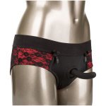 Scandal Crotchless Pegging Panty Set - S/m