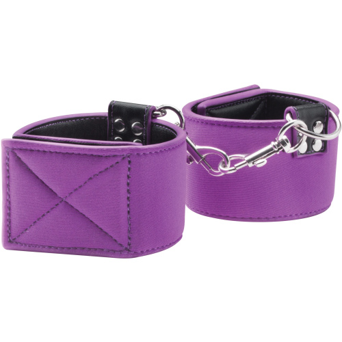 Reversible Ankle Cuffs Premium Bonded Leather and Neoprene - Purple