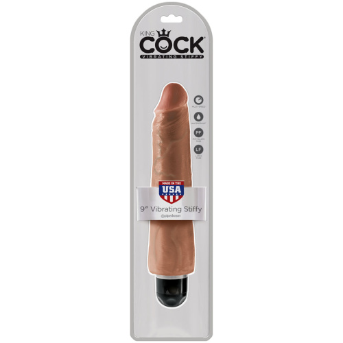 King Cock 9" Vibrating Stiffy - Tan