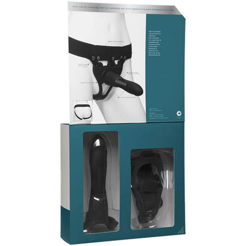 Body Extensions - Hollow Large Dong Strap-on  2-Piece Set - Black