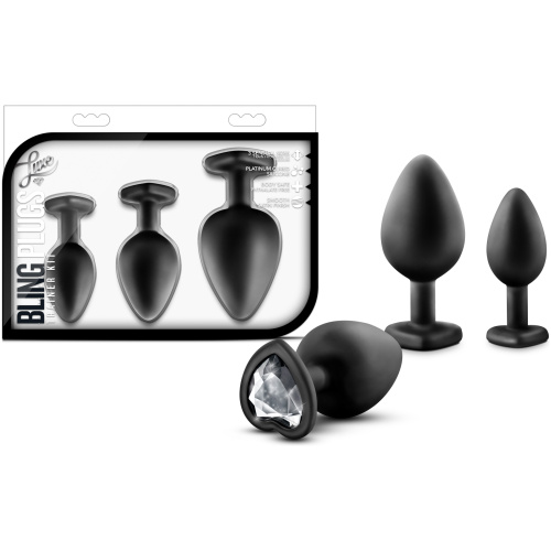 Luxe - Bling Plugs Training Kit - Black With White Gems