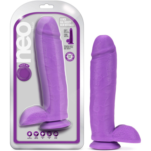 Neo - 10 Inch Dual Density Dildo - Neon Purple