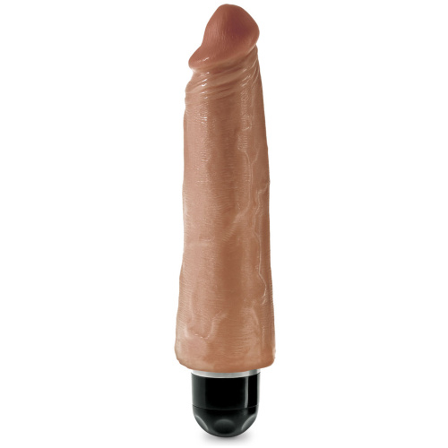 King Cock 8 Inch Vibrating Stiffy - Tan