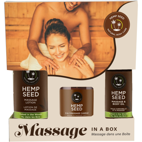 Hemp Seed Massage in a Box Gift Set - Naked in the Woods
