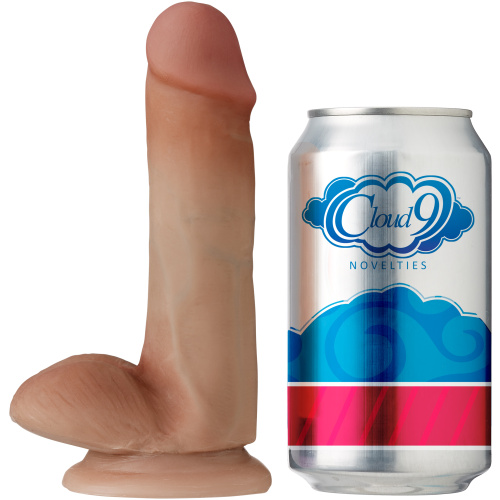 Cloud 9 Novelties Dual Density Real Touch 6 Inch With Balls - Tan