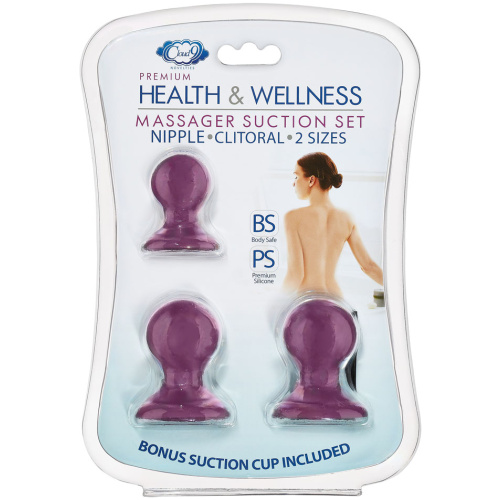 Cloud 9 Health and Wellness Nipple and Clitoral Massager Suction Set - Purple