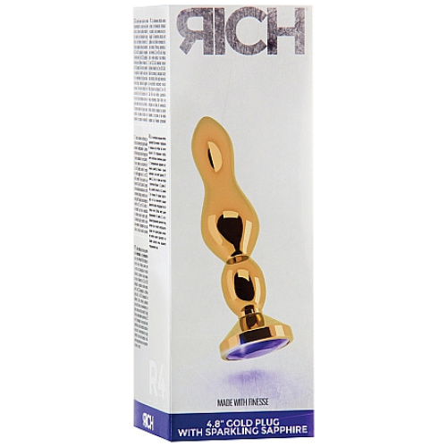 Rich R4 Gold Metal Plug - 4.8 Inch - Dark Purple Sapphire