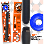 Oxshot - Butt-Nozzle Shower Hose 12 Inch - Black  Blue