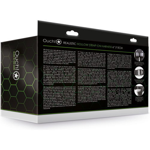 Realistic Hollow Strap-on Harness 7 Inch - Glow in the Dark