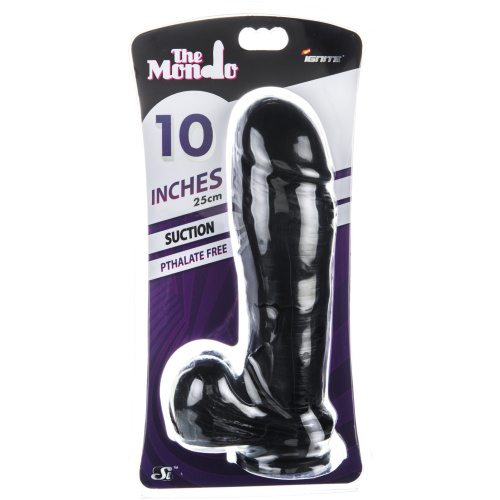 10" Thick Cock W/balls & Suction - Black