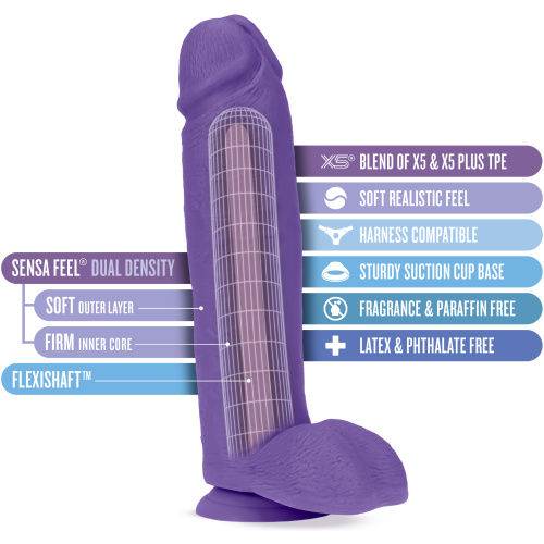 Au Naturel - Bold - Huge - 10 Inch Dildo - Purple