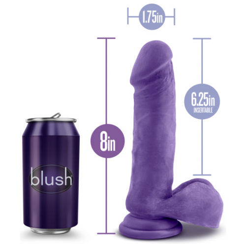 Au Natural - Bold - Hero - 8 Inch Dildo - Purple
