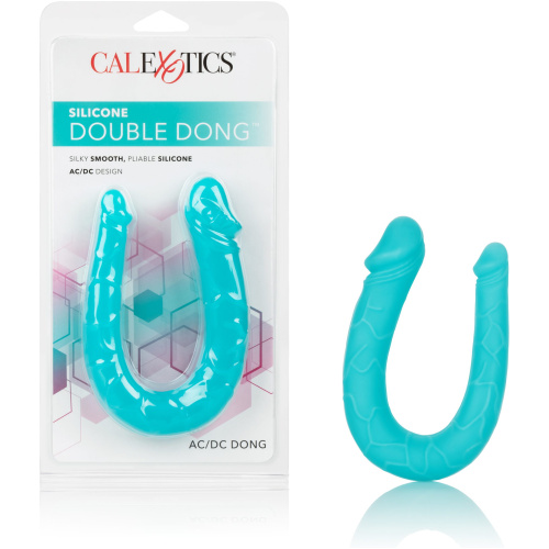Silicone Double Dong Ac/dc Dong - Teal