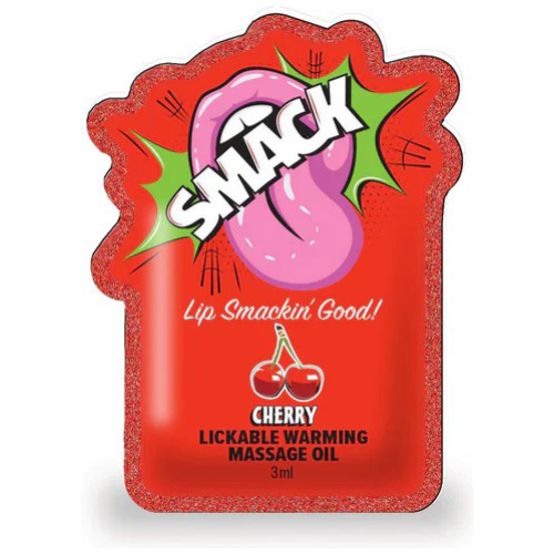Smack Lickable Massage Oil, 3ml Pouch Display 36pc - Cherry
