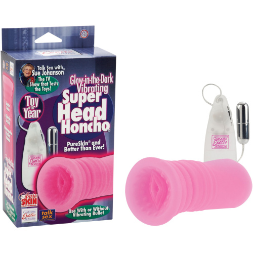 Sue Johanson Glow-in-the-Dark Vibrating Super Head Honcho - Pink