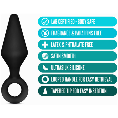 Anal Adventures - Platinum - Silicone Loop Plug Kit - Black