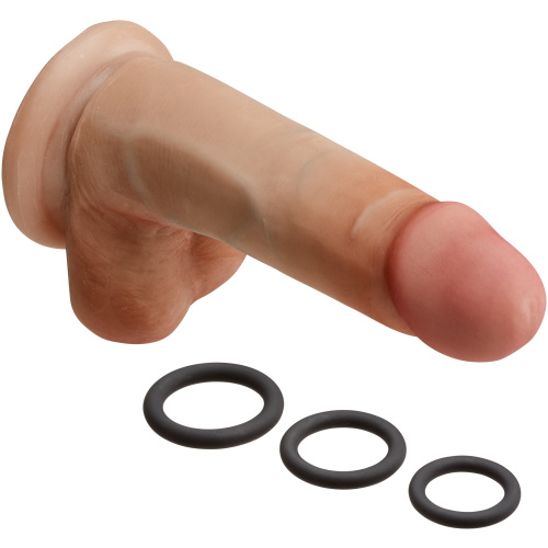 Cloud 9 Novelties Dual Density Real Touch 6 Inch With Balls - Tan