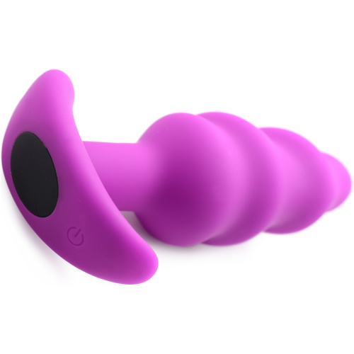 21x Silicone Swirl Plug With Remote - Purple