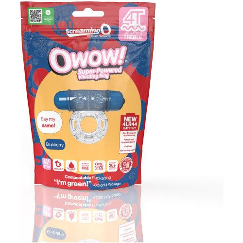 Screaming O 4t - Owow Super Powered Vibrating Ring - Blueberry