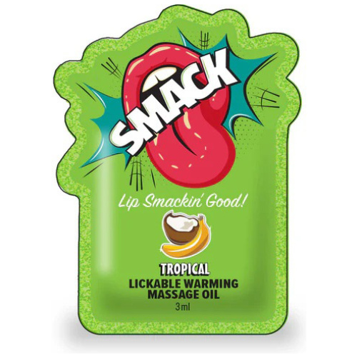 Smack Lickable Massage Oil, 3ml Pouch Display 36pc - Tropical