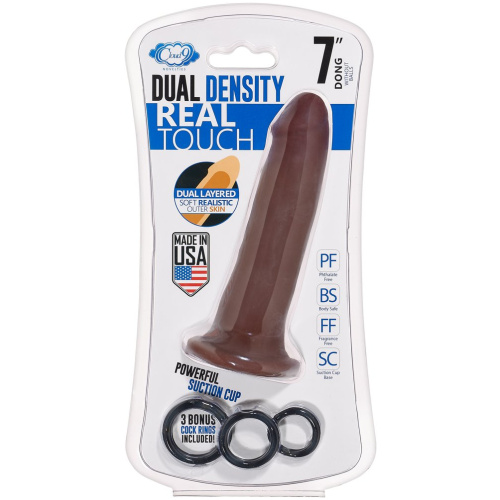 Cloud 9 Novelties Dual Density Real Touch 7 Inch With No Balls - Brown