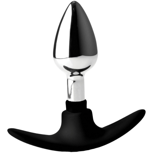 Dark Invader Metal and Silicone Anal Plug - Small