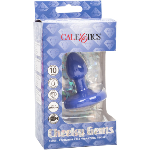 Cheeky Gems - Small Rechargeable Vibrating Probe - Vibrating Probe - Blue