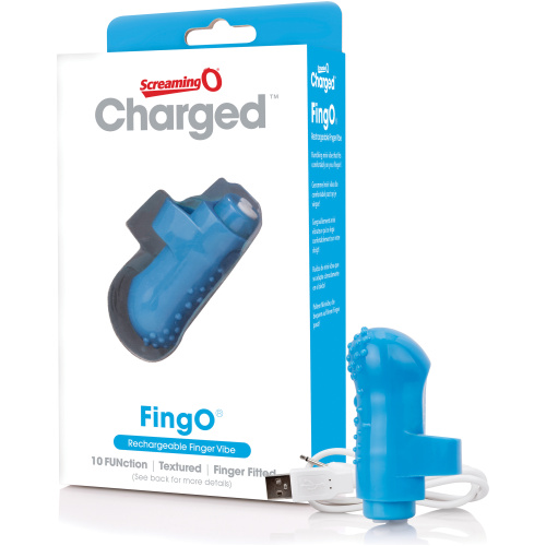 Charged Fingo Rechargeable Finger Vibe - Blue