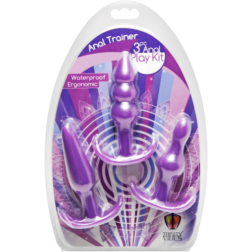 Anal Trainer 3 Piece Anal Play Kit - Purple