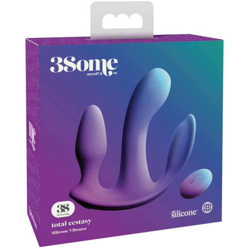 Threesome Total Ecstay Silicone Vibrator - Purple