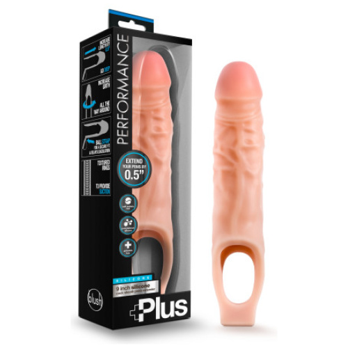 Performance Plus - 9 Inch Silicone Cock Sheath Penis Extender - Vanilla