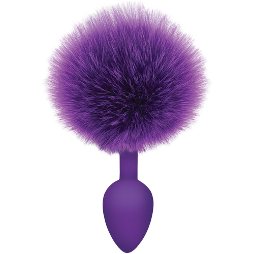 The 9's Cottontails Silicone Bunny Tail Butt Plug  - Purple