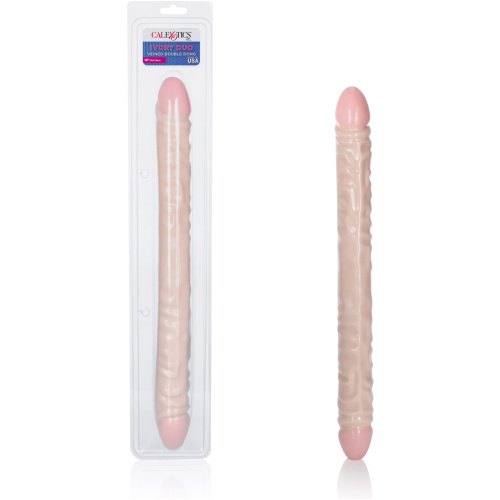 Ivory Duo 18 Inches Veined Double Dong