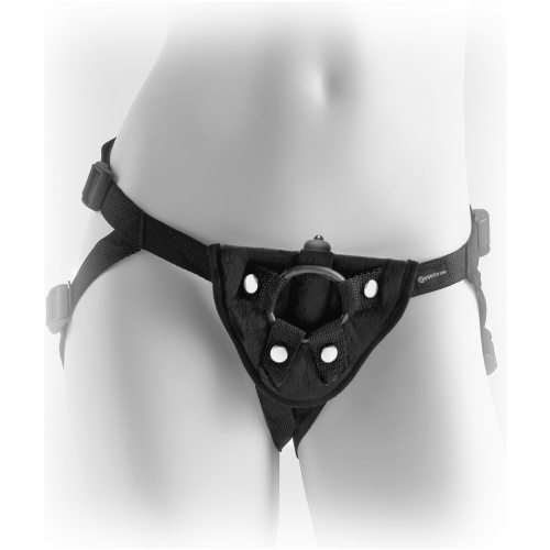 Fetish Fantasy Series Vibrating Plush Harness - Black