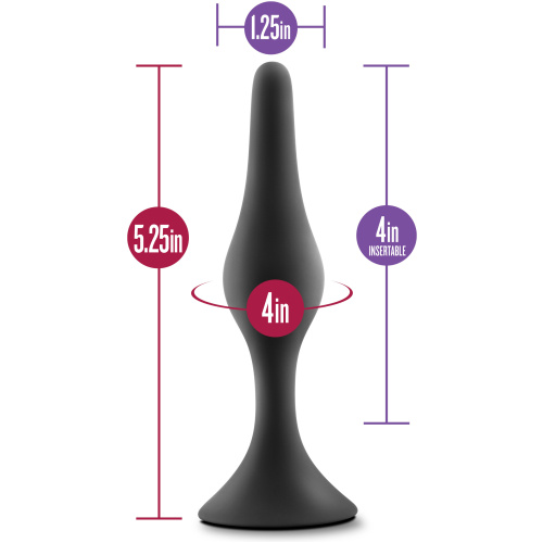 Anal Adventures Platinum - Silicone Beginner Plug - Large - Black