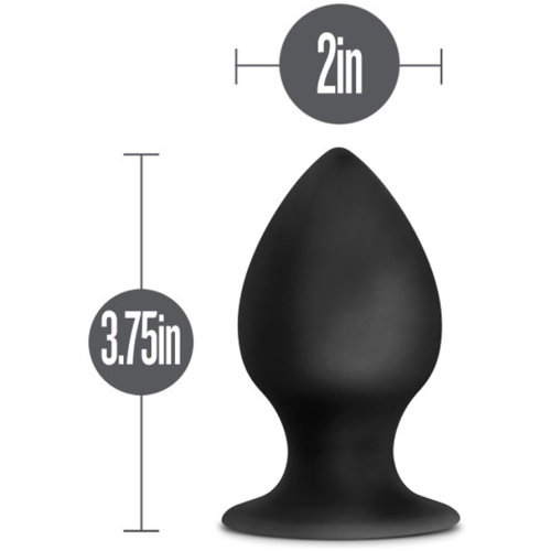 Anal Adventures - Platinum - Silicone Anal Stout  Plug  - Large - Black