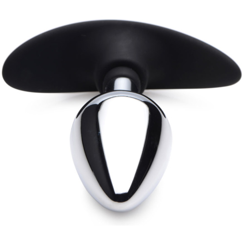 Dark Invader Metal and Silicone Anal Plug - Medium