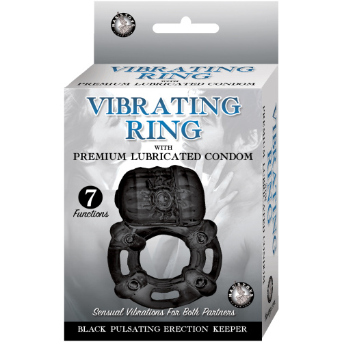 Vibrating Ring Black Pulsating Erection Keeper - Black