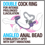 Anal Adventures - Platinum - Silicone Anal Ball  With Vibrating C-Ring - Black