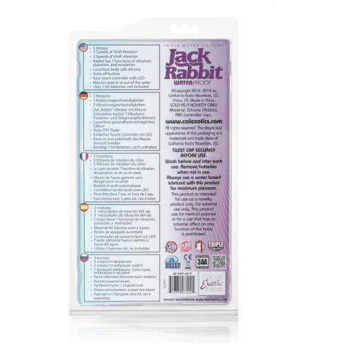 Triple Motor Silicone Jack Rabbit - Purple