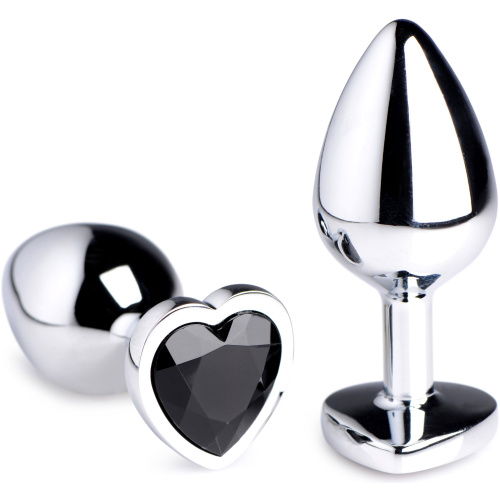 Black Heart Gem Anal Plug - Medium