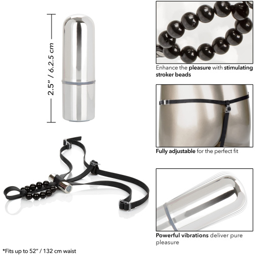 Rechargeable Silicone Lover's Thong With Pleasure Beads